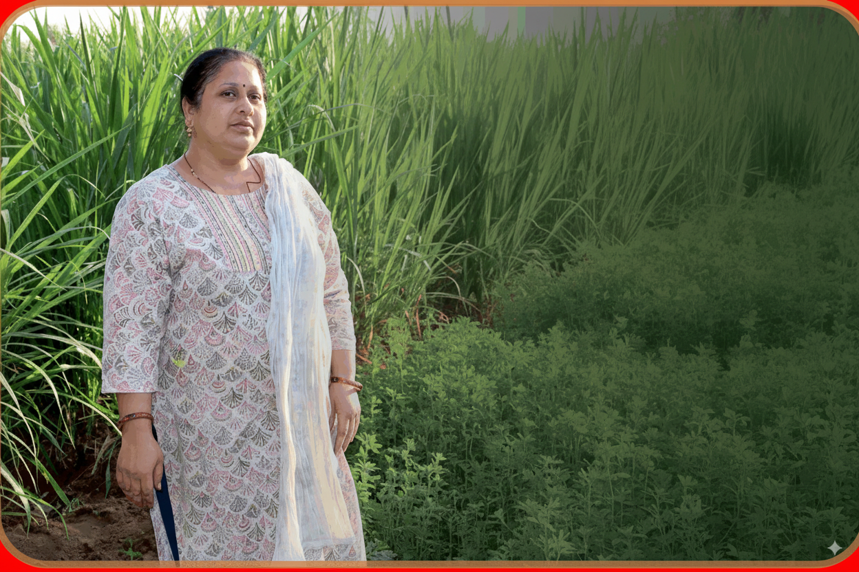 Portrait of Avani Girishbhai, farmer and GLS Champion