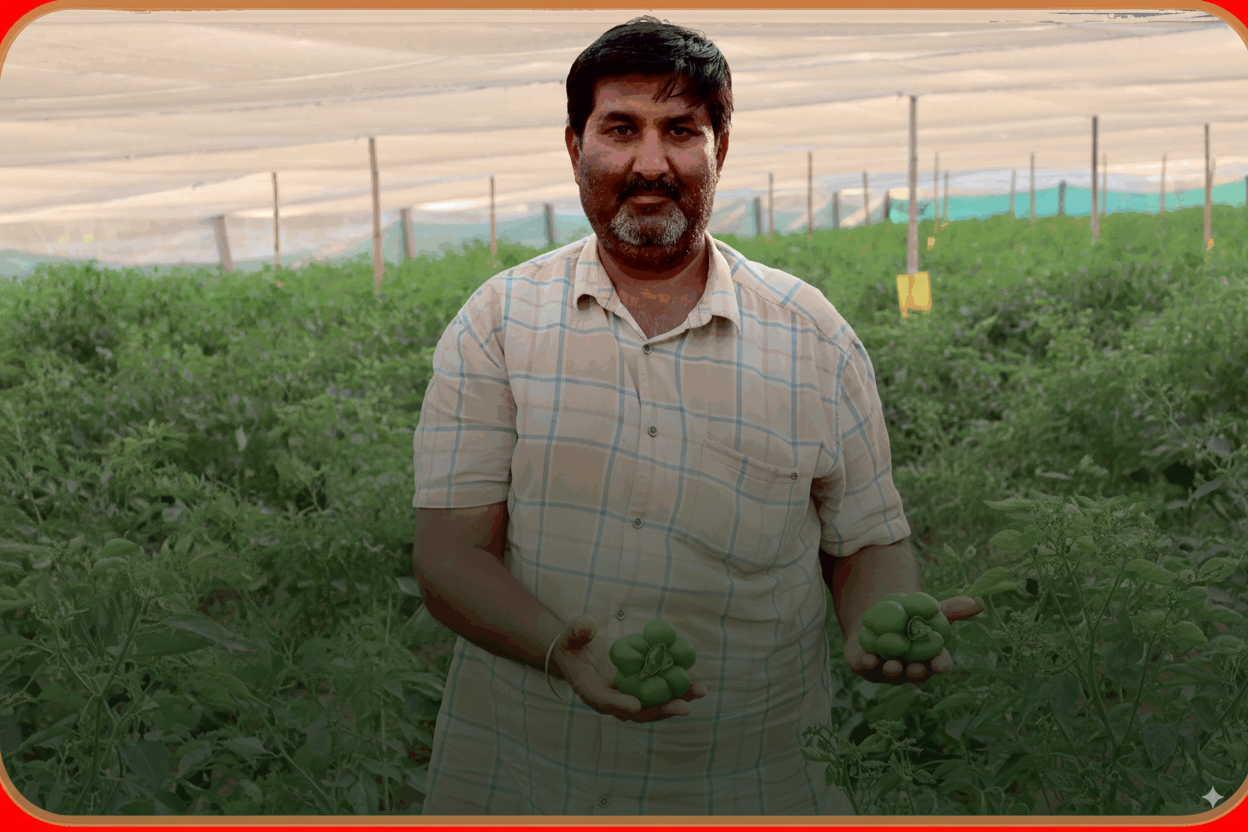 Portrait of Girishbhai Chauhan, farmer and GLS Champion